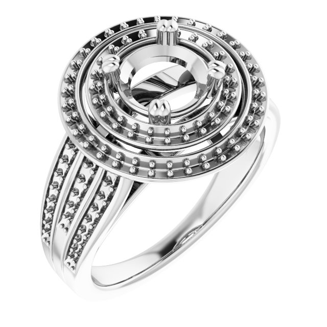 Double Halo-Style Engagement Ring