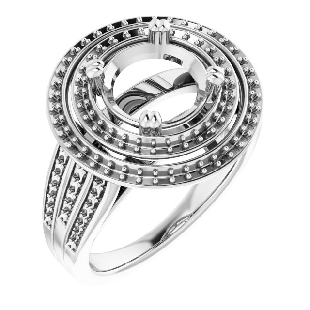 Double Halo-Style Engagement Ring