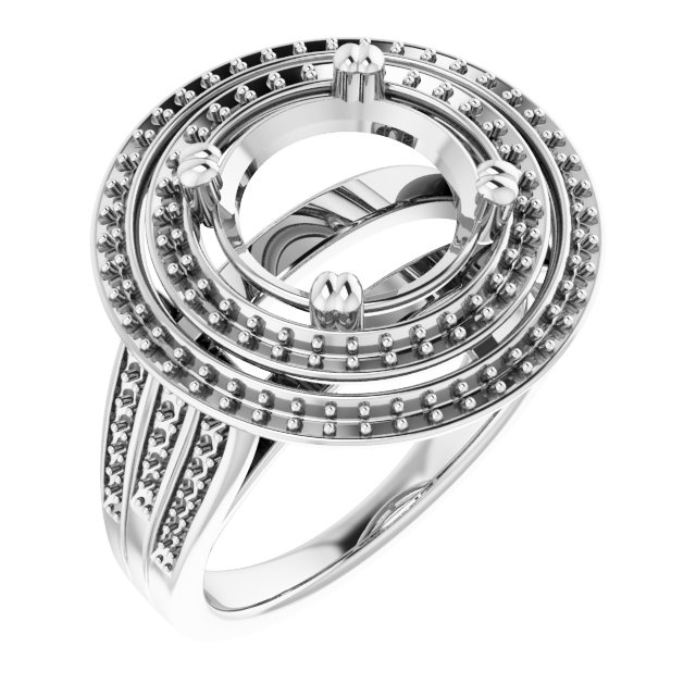 Double Halo-Style Engagement Ring