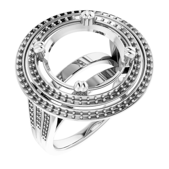 Double Halo-Style Engagement Ring