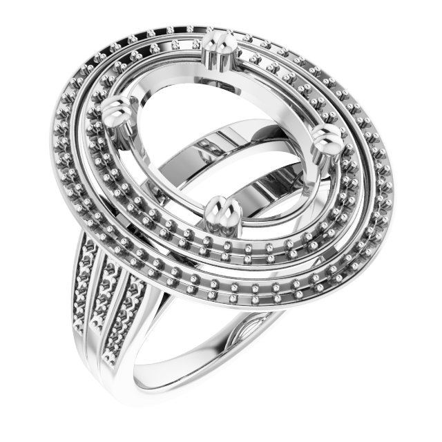Double Halo-Style Engagement Ring