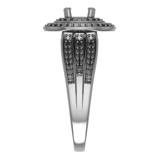 4.5 mm Square Engagement Ring Mounting view 4