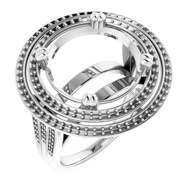 Double Halo-Style Engagement Ring