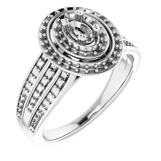 Double Halo-Style Engagement Ring