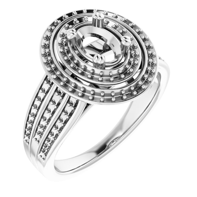 Double Halo-Style Engagement Ring