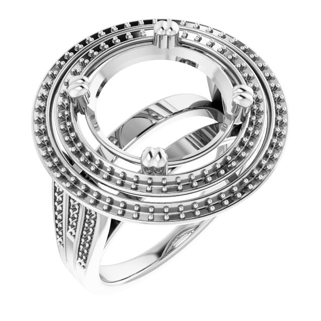 Double Halo-Style Engagement Ring