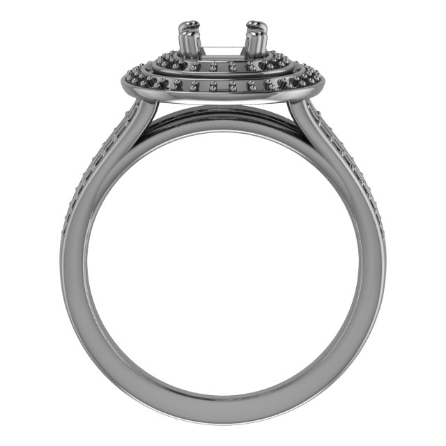 4.5 mm Square Engagement Ring Mounting view 2