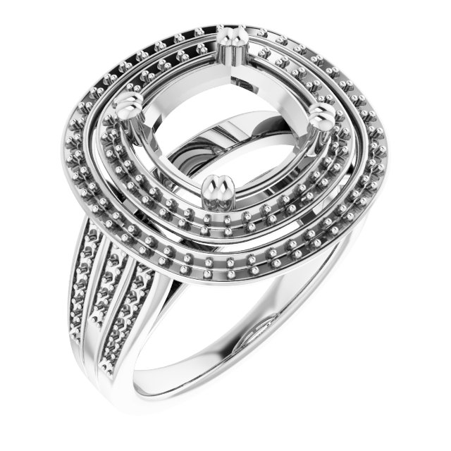 Double Halo-Style Engagement Ring