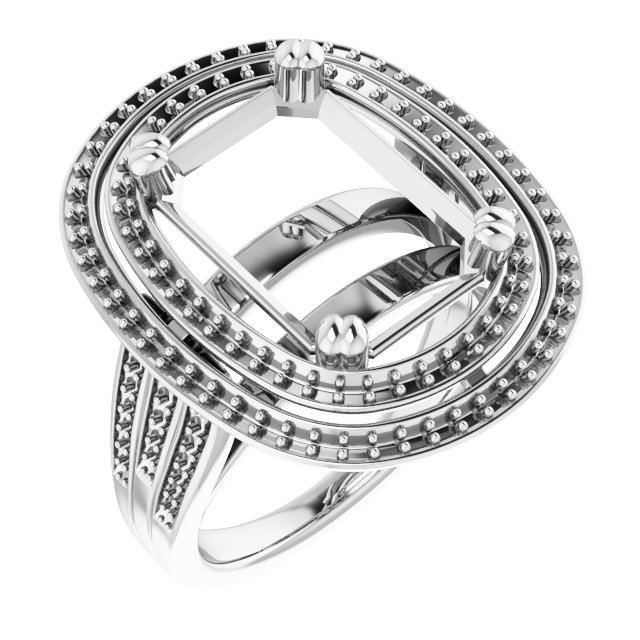 Double Halo-Style Engagement Ring