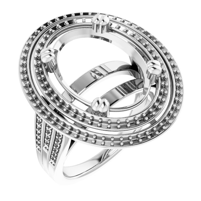 Double Halo-Style Engagement Ring