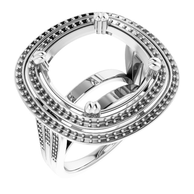 Double Halo-Style Engagement Ring