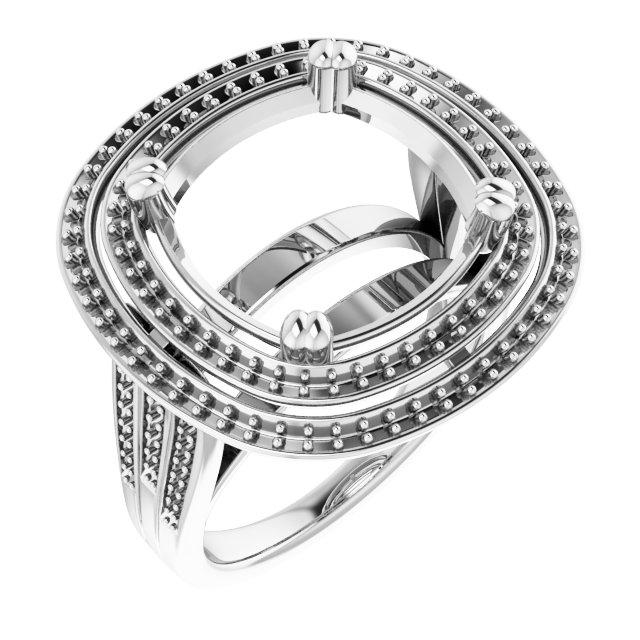 Double Halo-Style Engagement Ring