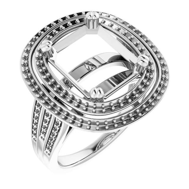 Double Halo-Style Engagement Ring