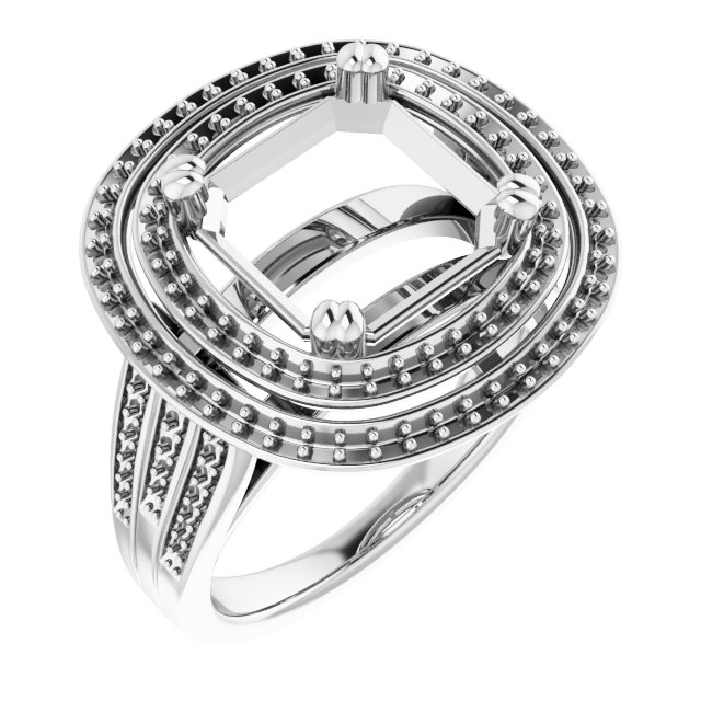 Double Halo-Style Engagement Ring