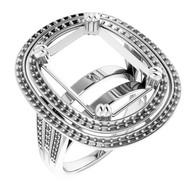 Double Halo-Style Engagement Ring