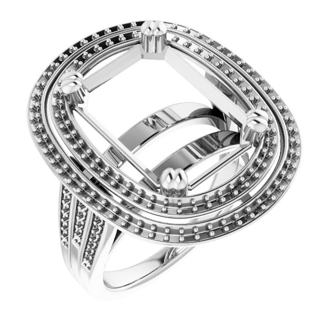 Double Halo-Style Engagement Ring