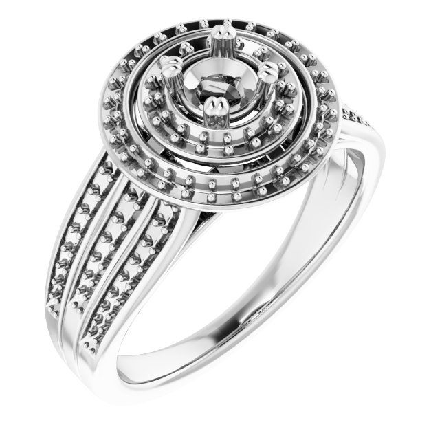 Double Halo-Style Engagement Ring