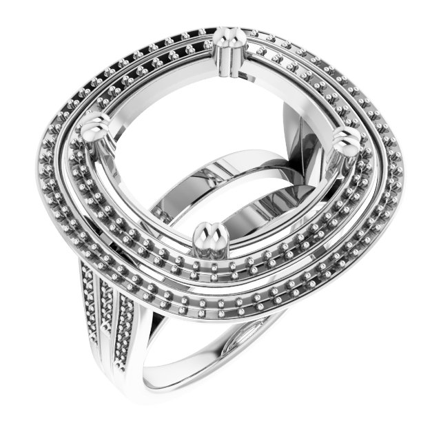 Double Halo-Style Engagement Ring