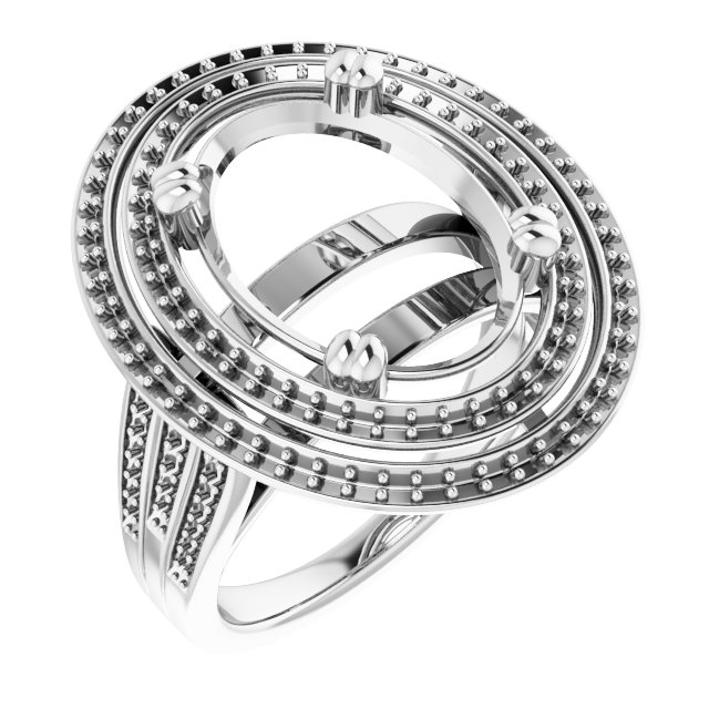 Double Halo-Style Engagement Ring