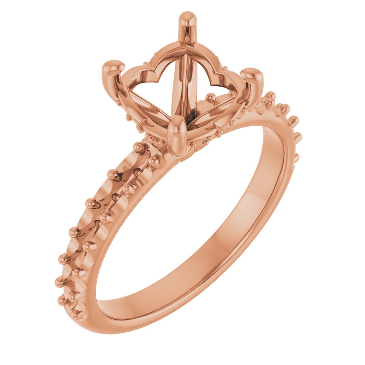 14 K Rose Gold Accented Hidden Halo Style Engagement Ring
