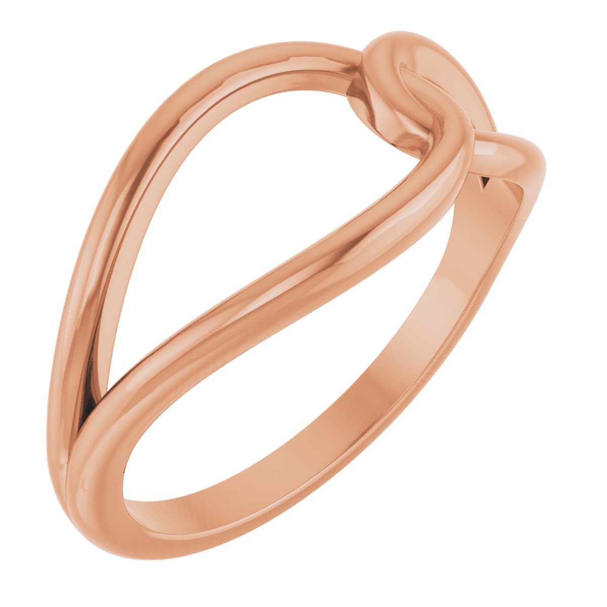 14K Rose Interlocking Circle Ring 