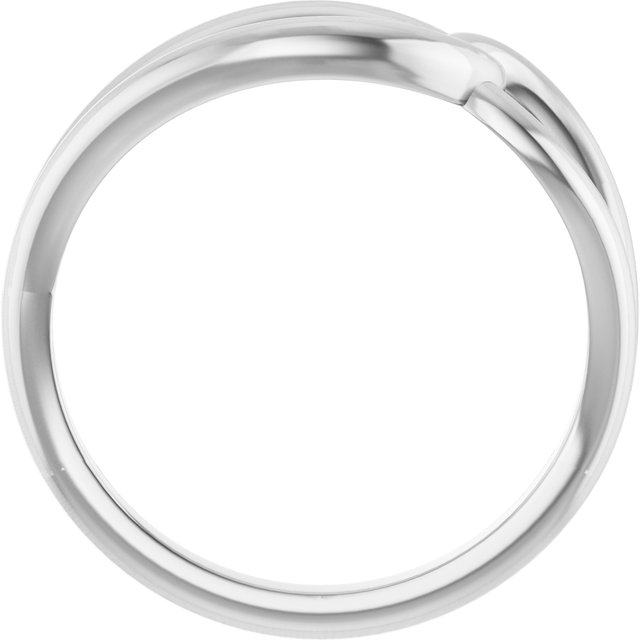 14K White Interlocking Circle Ring 