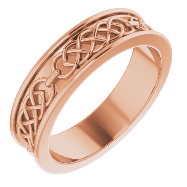 14K Rose 6 mm Celtic Inspired Band Size 10.5 Ref 14900884