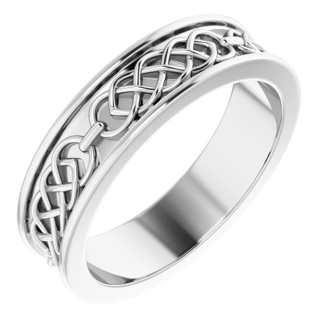 14K White 6 mm Celtic Inspired Band Size 10.5 Ref 14900882