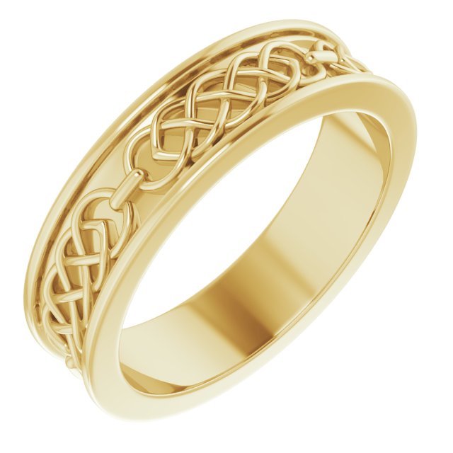 14K Yellow 6 mm Celtic Inspired Band Size 10.5 Ref 14900883