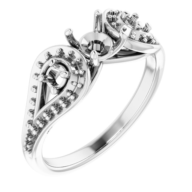 Three-Stone Vintage-Inspired Engagement Ring