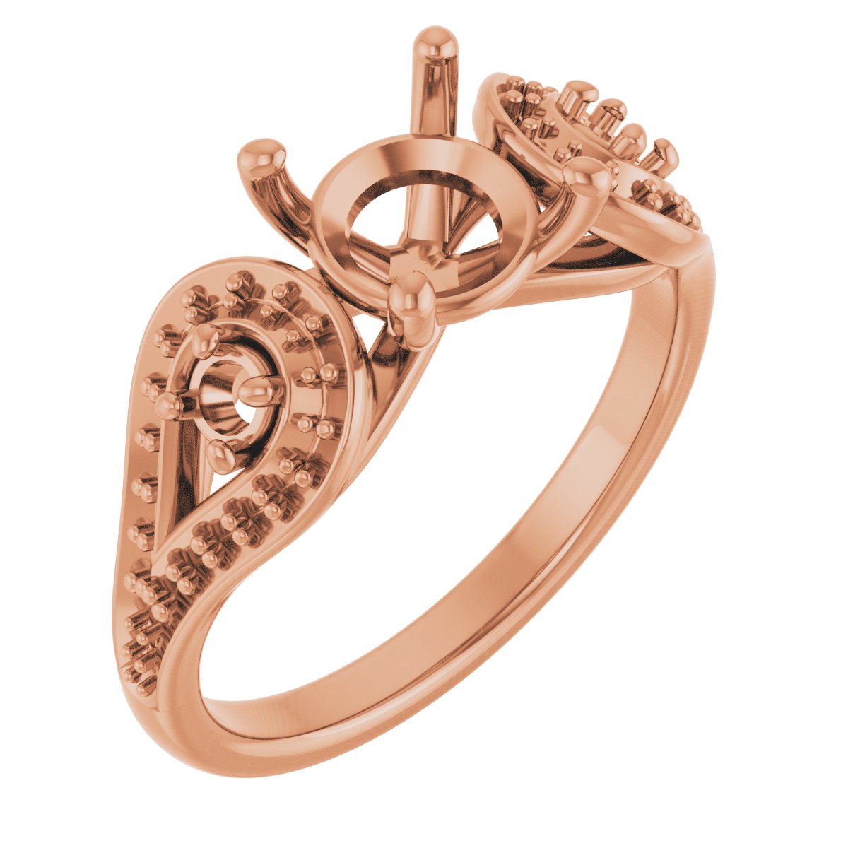Three-Stone Vintage-Inspired Engagement Ring