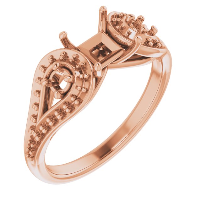 Three-Stone Vintage-Inspired Engagement Ring