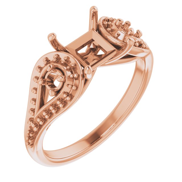 Three-Stone Vintage-Inspired Engagement Ring