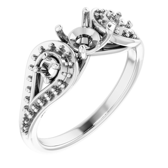 Three-Stone Vintage-Inspired Engagement Ring
