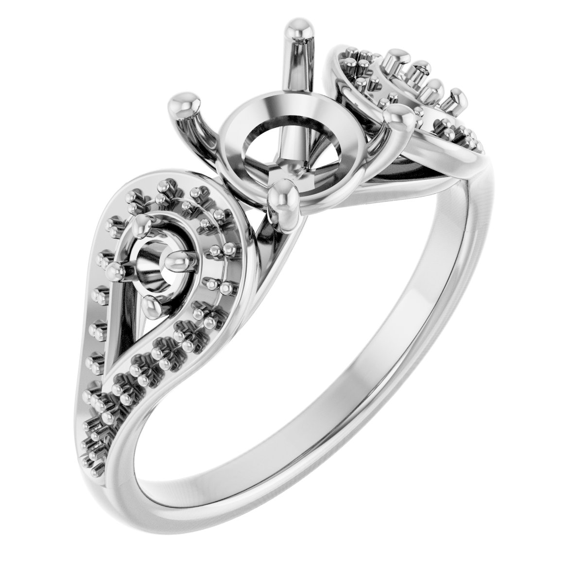 Three-Stone Vintage-Inspired Engagement Ring