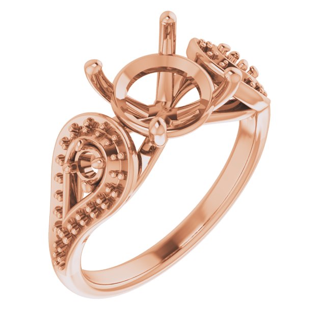 Three-Stone Vintage-Inspired Engagement Ring