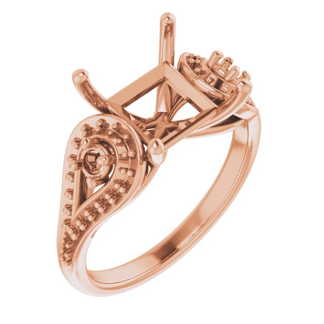 Three-Stone Vintage-Inspired Engagement Ring