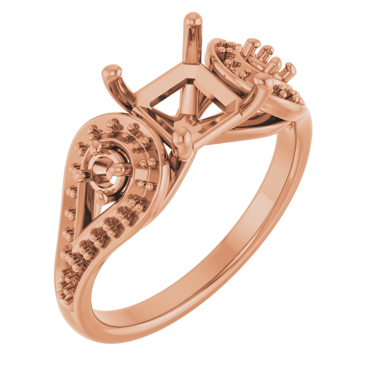 Three-Stone Vintage-Inspired Engagement Ring