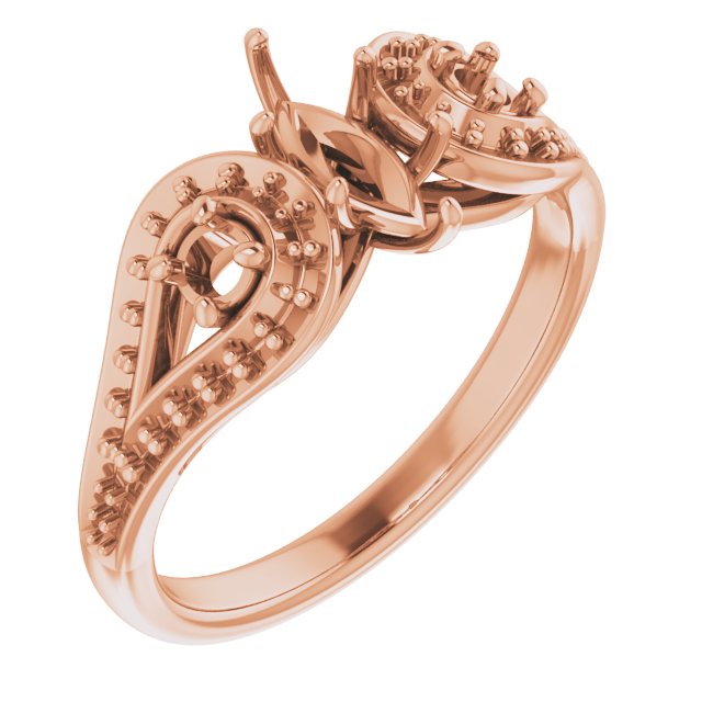 Three-Stone Vintage-Inspired Engagement Ring