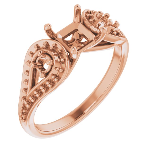 Three-Stone Vintage-Inspired Engagement Ring