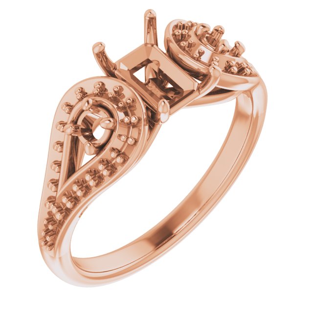 Three-Stone Vintage-Inspired Engagement Ring