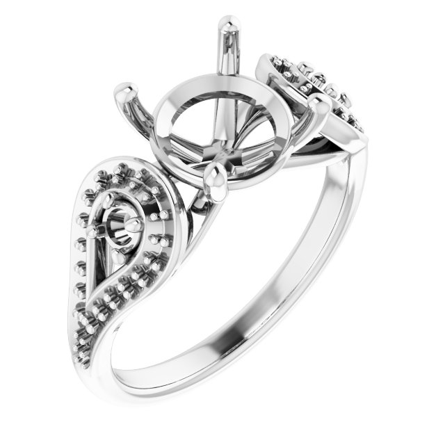 Three-Stone Vintage-Inspired Engagement Ring