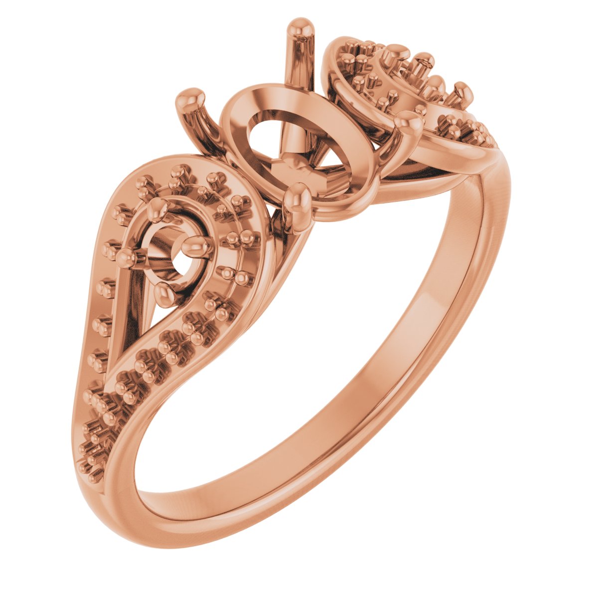 Three-Stone Vintage-Inspired Engagement Ring