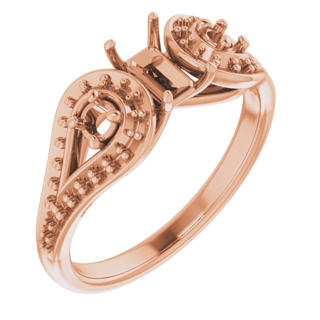 Three-Stone Vintage-Inspired Engagement Ring