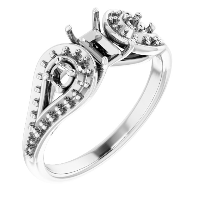 Three-Stone Vintage-Inspired Engagement Ring