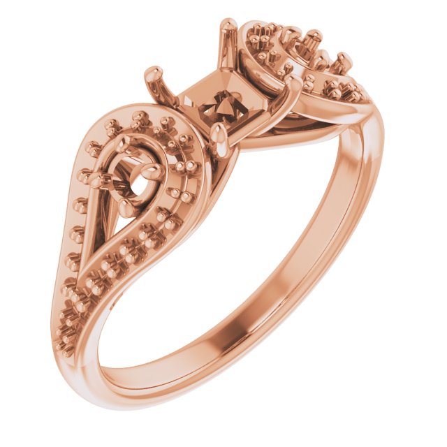 Three-Stone Vintage-Inspired Engagement Ring