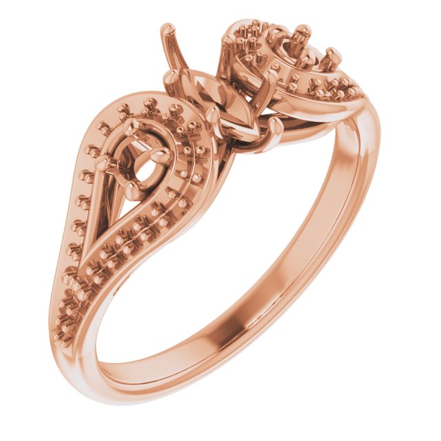 Three-Stone Vintage-Inspired Engagement Ring