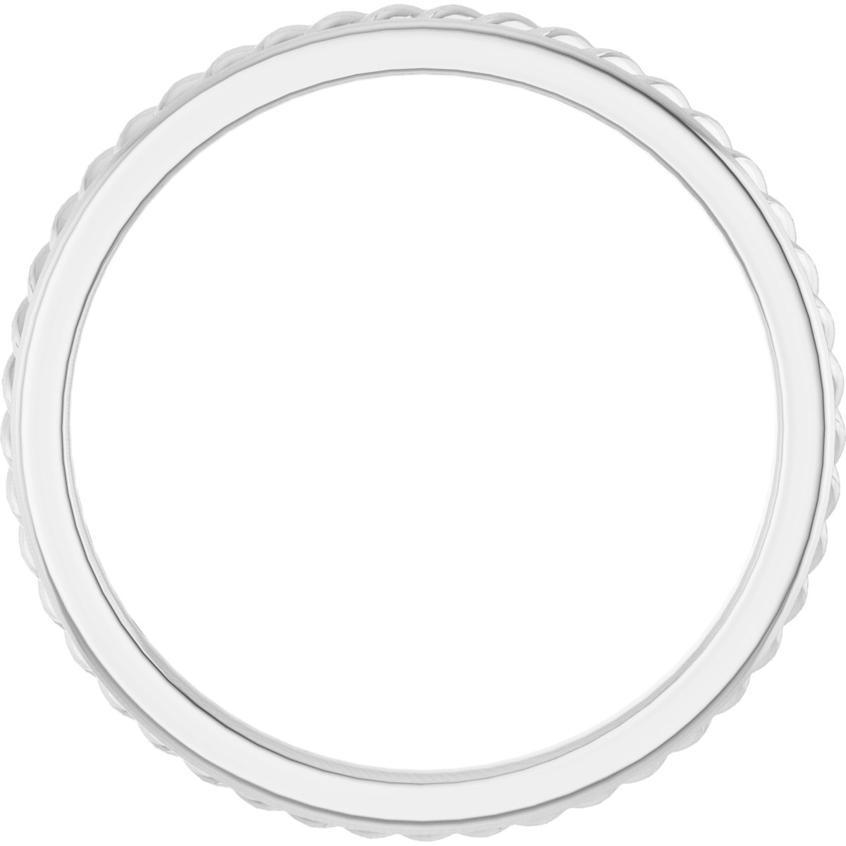 14K White 2 mm Rope Band Size 7