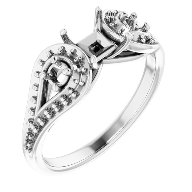 Three-Stone Vintage-Inspired Engagement Ring