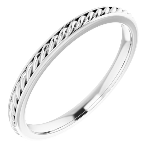 14K White 2 mm Rope Band Size 7